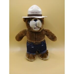 Vintage Smokey The Bear Plush Doll IBTT Bon Ton Toy Stuffed Animal USA Forest 8"